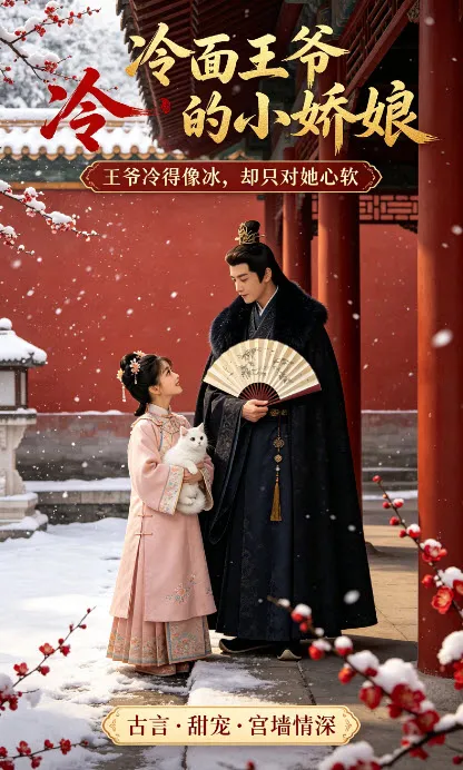 《冷面王爷的小娇娘》古装甜宠短剧海报